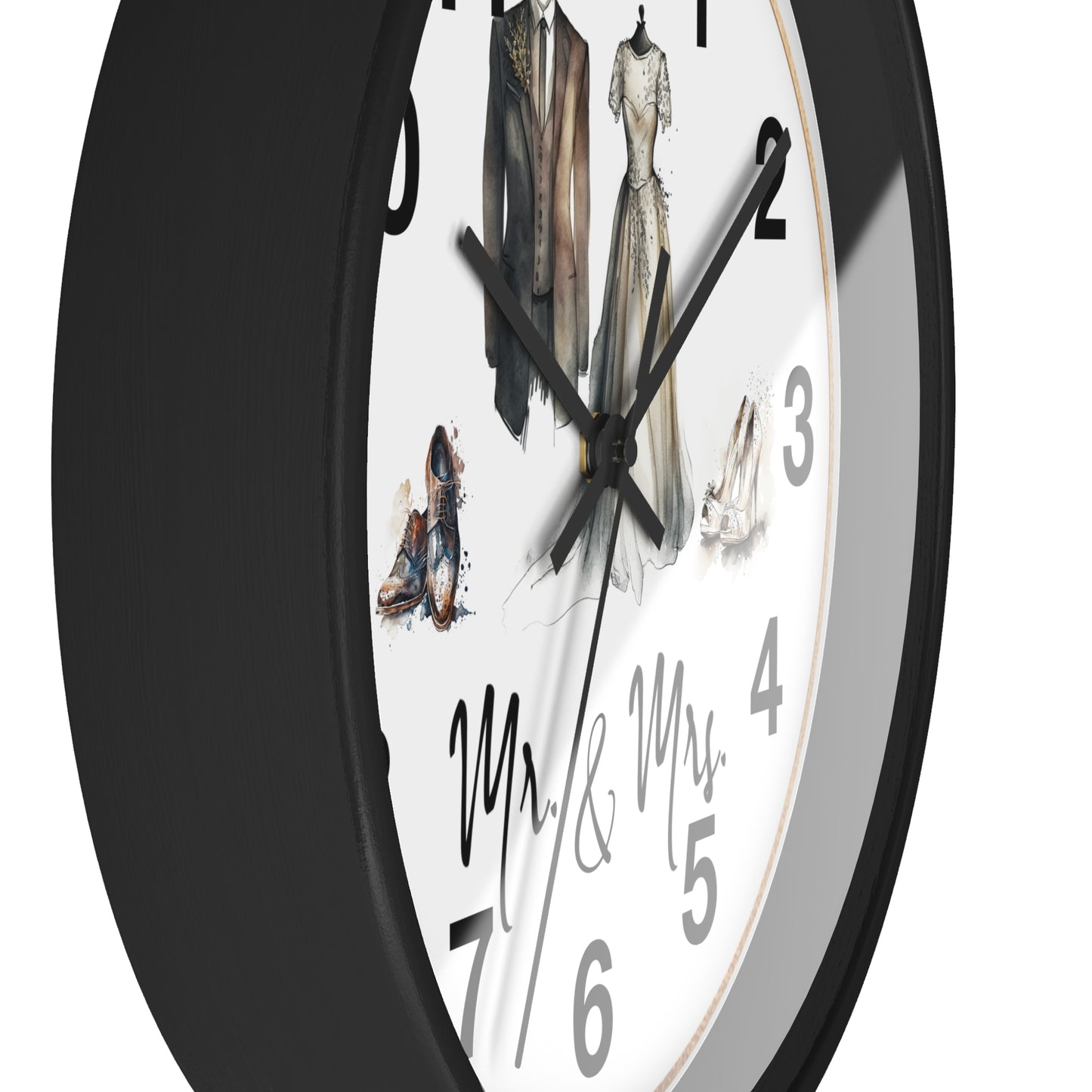 Mr & Mrs Wall Clock, vintage design, new couple, anniversary, housewarming gift