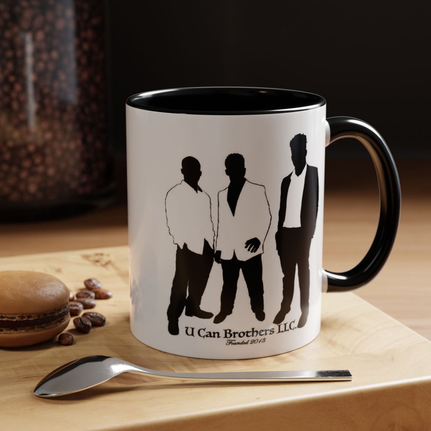U Can Brothers Black Accent Mug