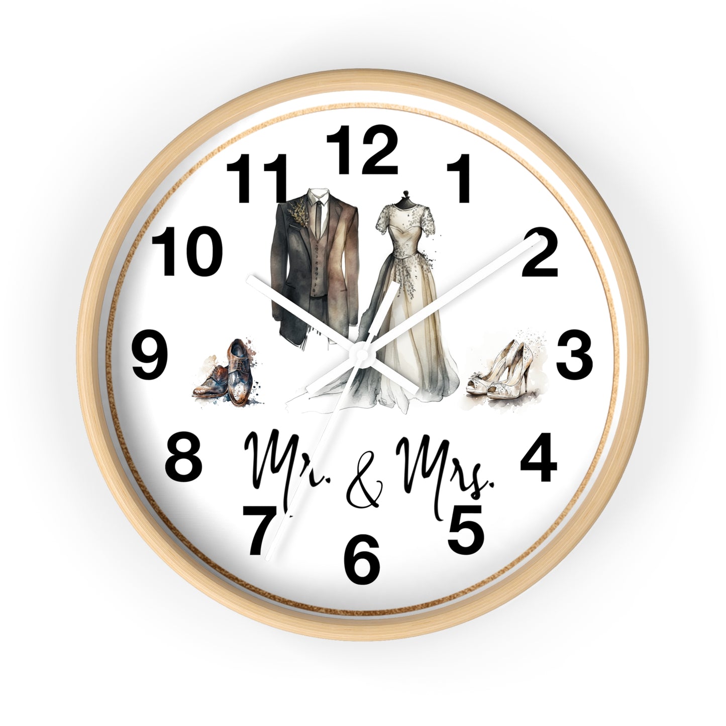 Mr & Mrs Wall Clock, vintage design, new couple, anniversary, housewarming gift
