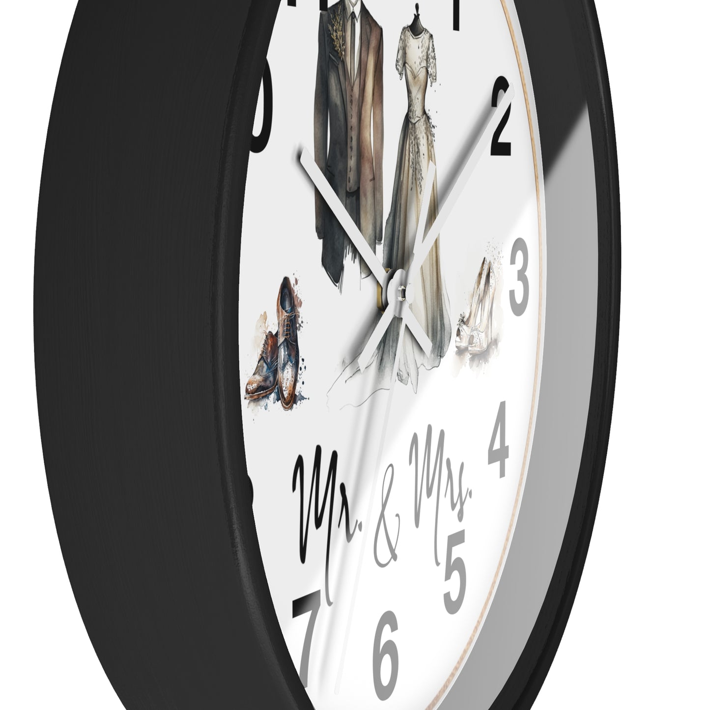Mr & Mrs Wall Clock, vintage design, new couple, anniversary, housewarming gift