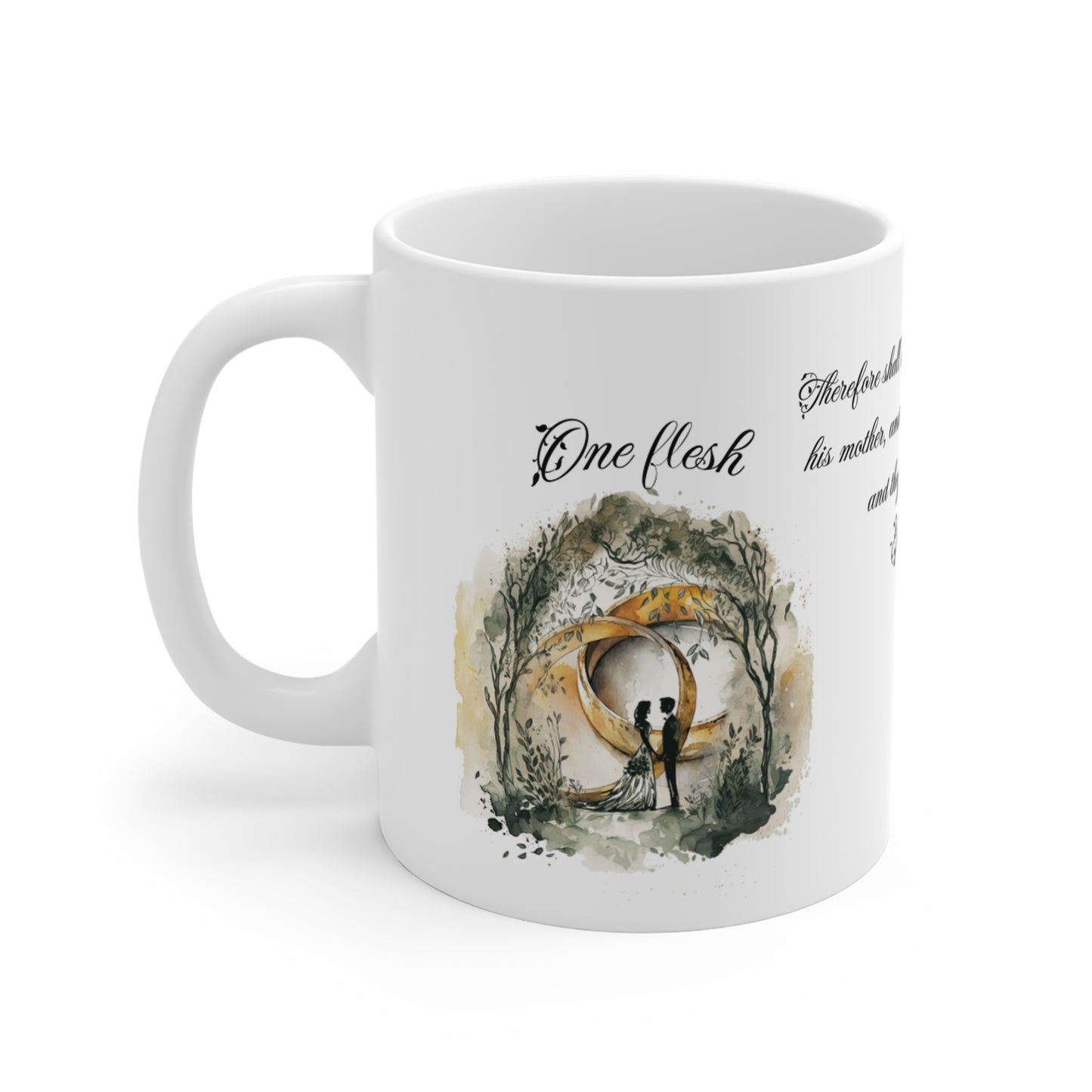 One Flesh, Mug 11oz, Wedding, Anniversary, Valentine's Day, Christian, vintage