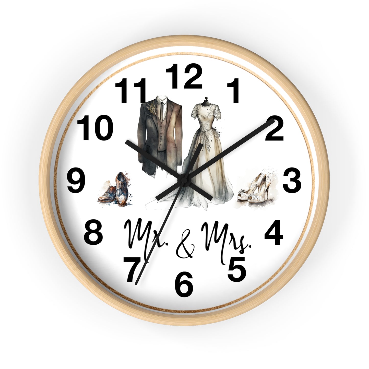 Mr & Mrs Wall Clock, vintage design, new couple, anniversary, housewarming gift