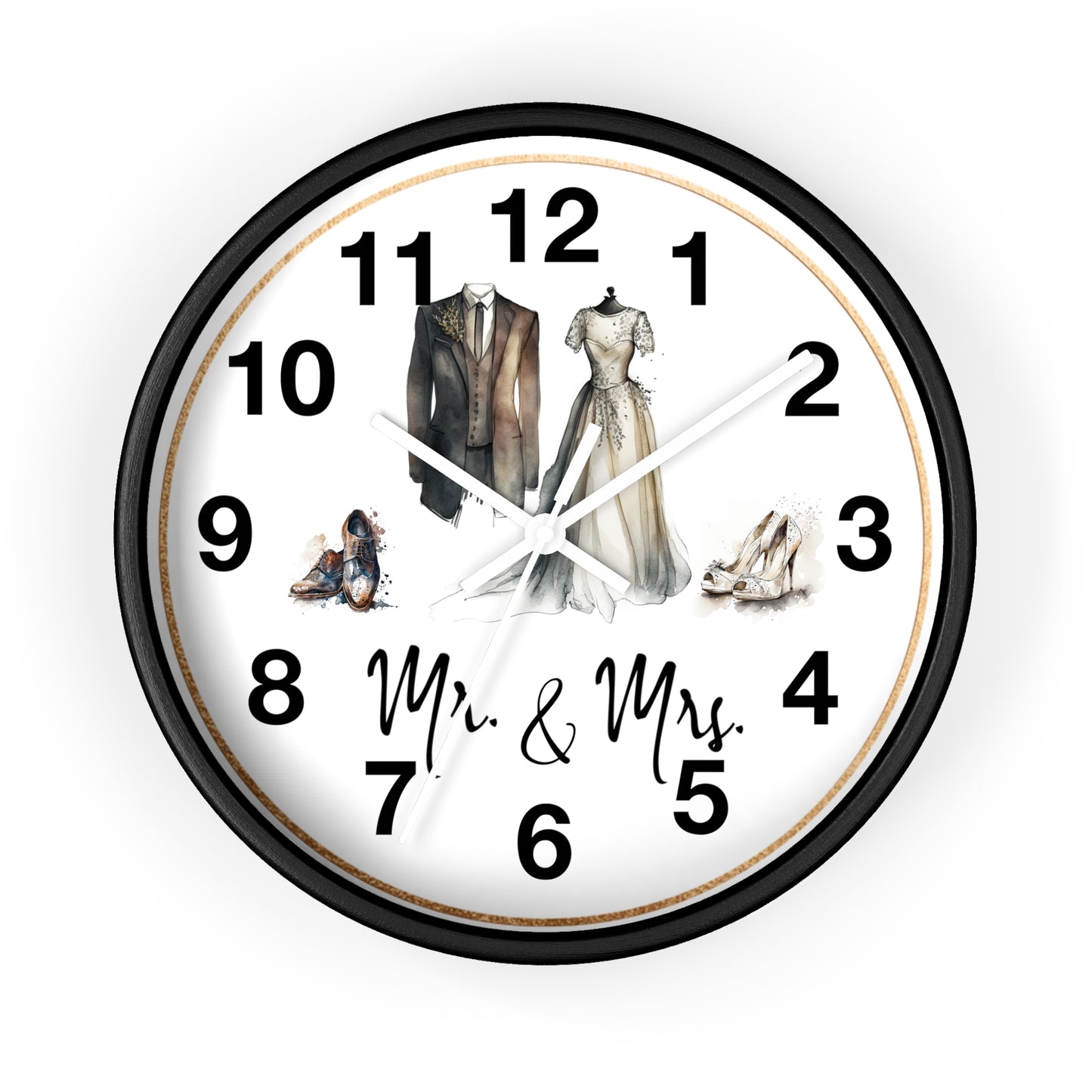 Mr & Mrs Wall Clock, vintage design, new couple, anniversary, housewarming gift