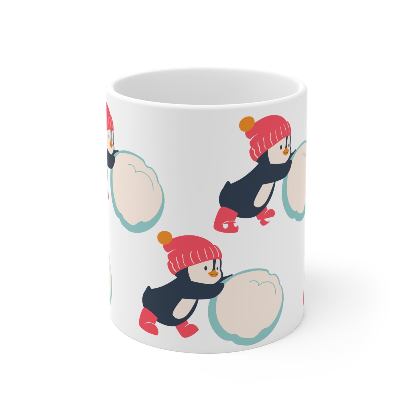 Snow Time Penquin, Mug 11oz, hot chocolate, tea, boy, girl, grandchildren
