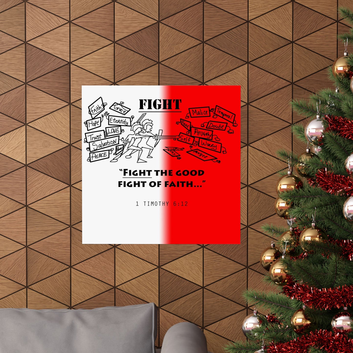 Fight the Good Fight of Faith Matte Vertical Posters