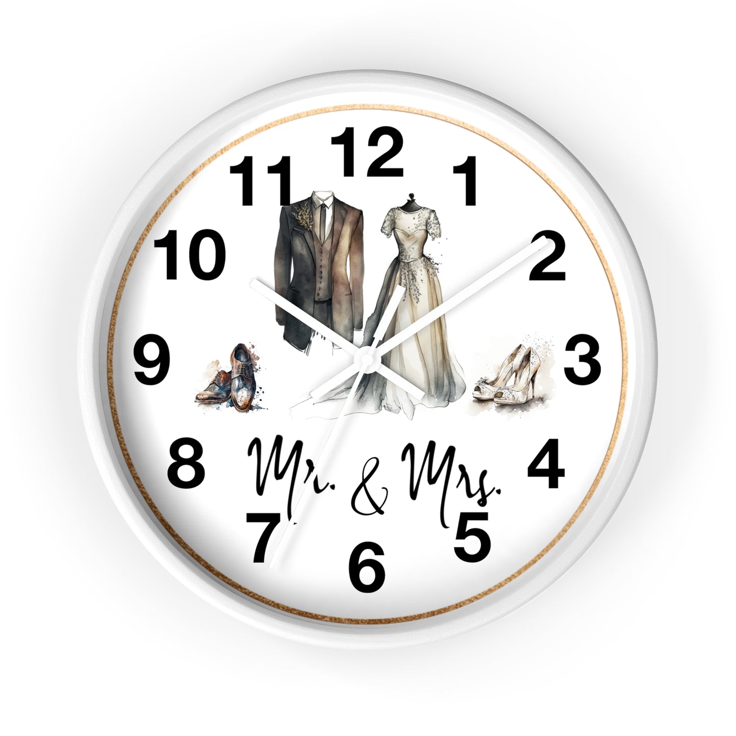 Mr & Mrs Wall Clock, vintage design, new couple, anniversary, housewarming gift