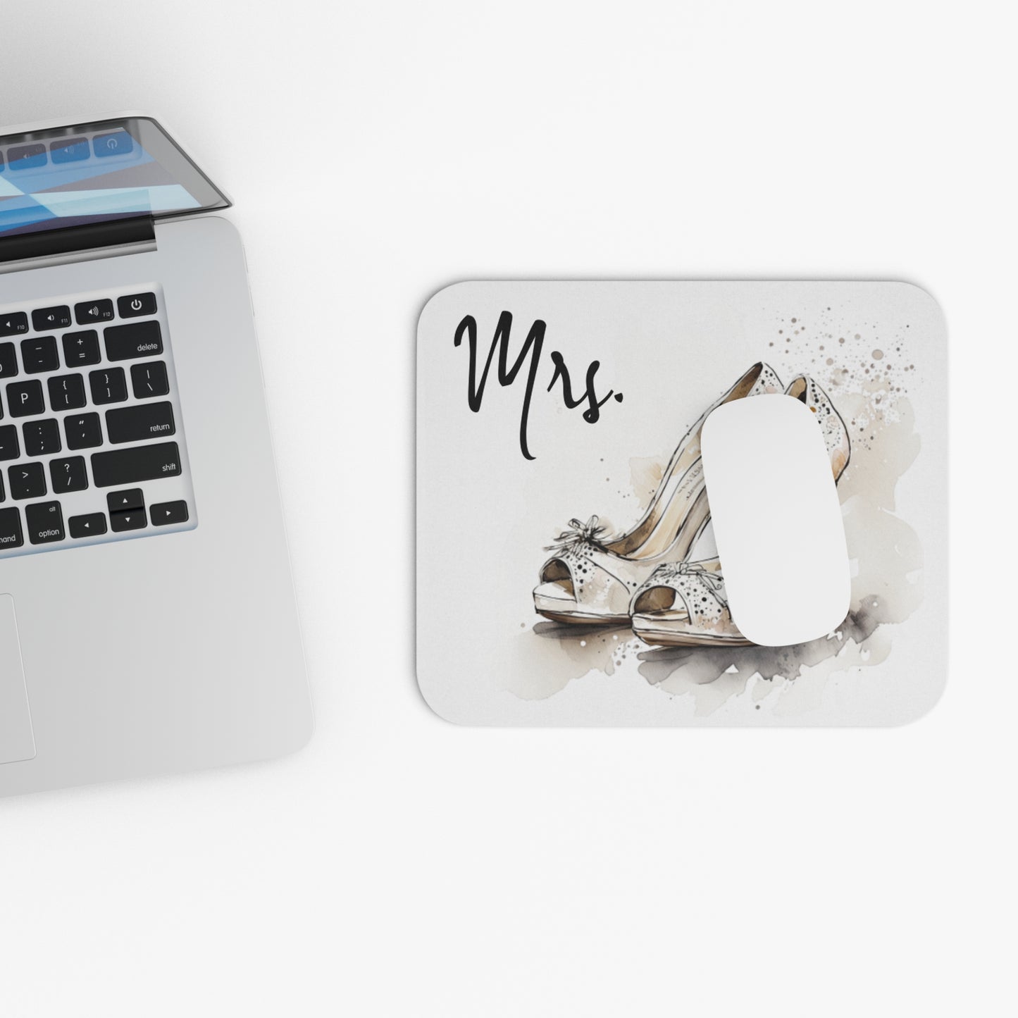 Mrs. (vintage) Mouse Pad (9"x8" Rectangle), shoes, anniversaries, reminder