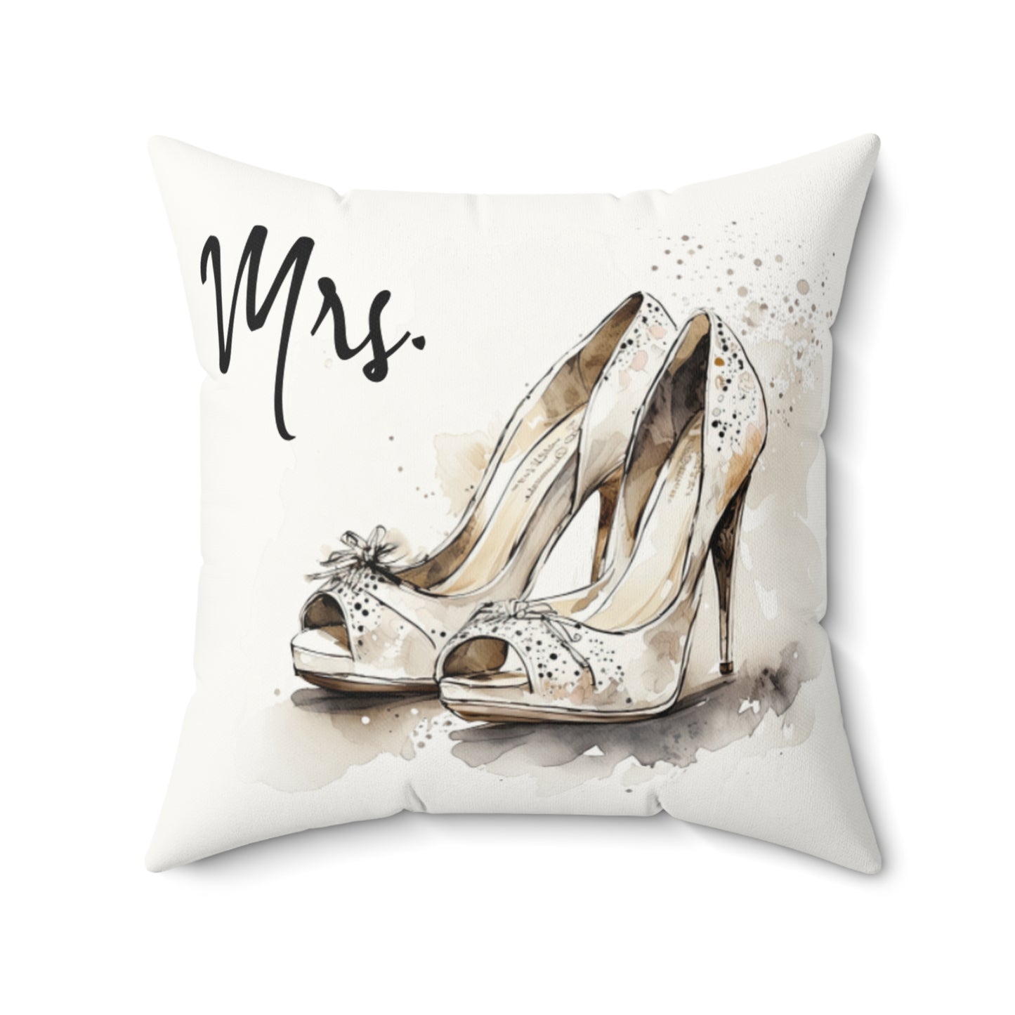 Mrs.' Faux Suede Pillow- vintage design, Wedding, Anniversary, housewarming gift