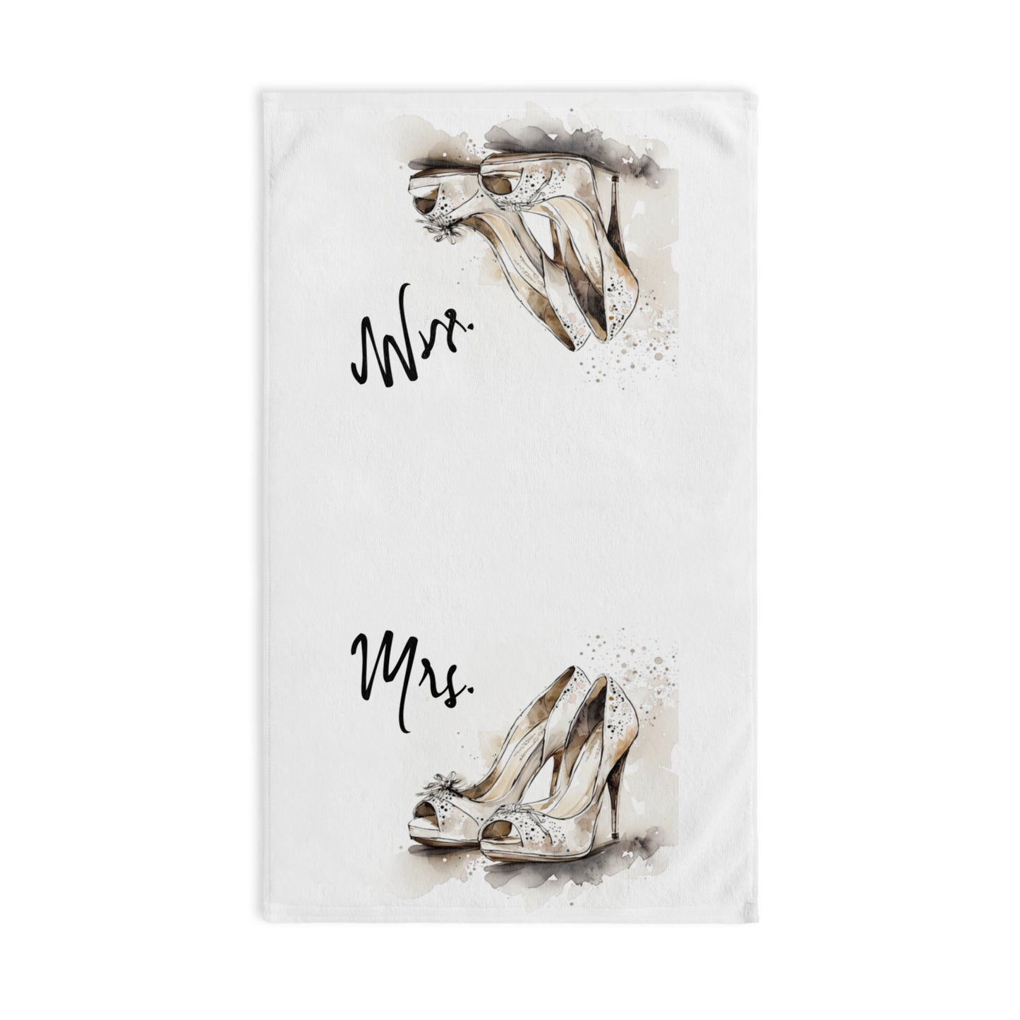 Mrs. Hand Towel, new couple, vintage housewarming gift, wedding, shoes