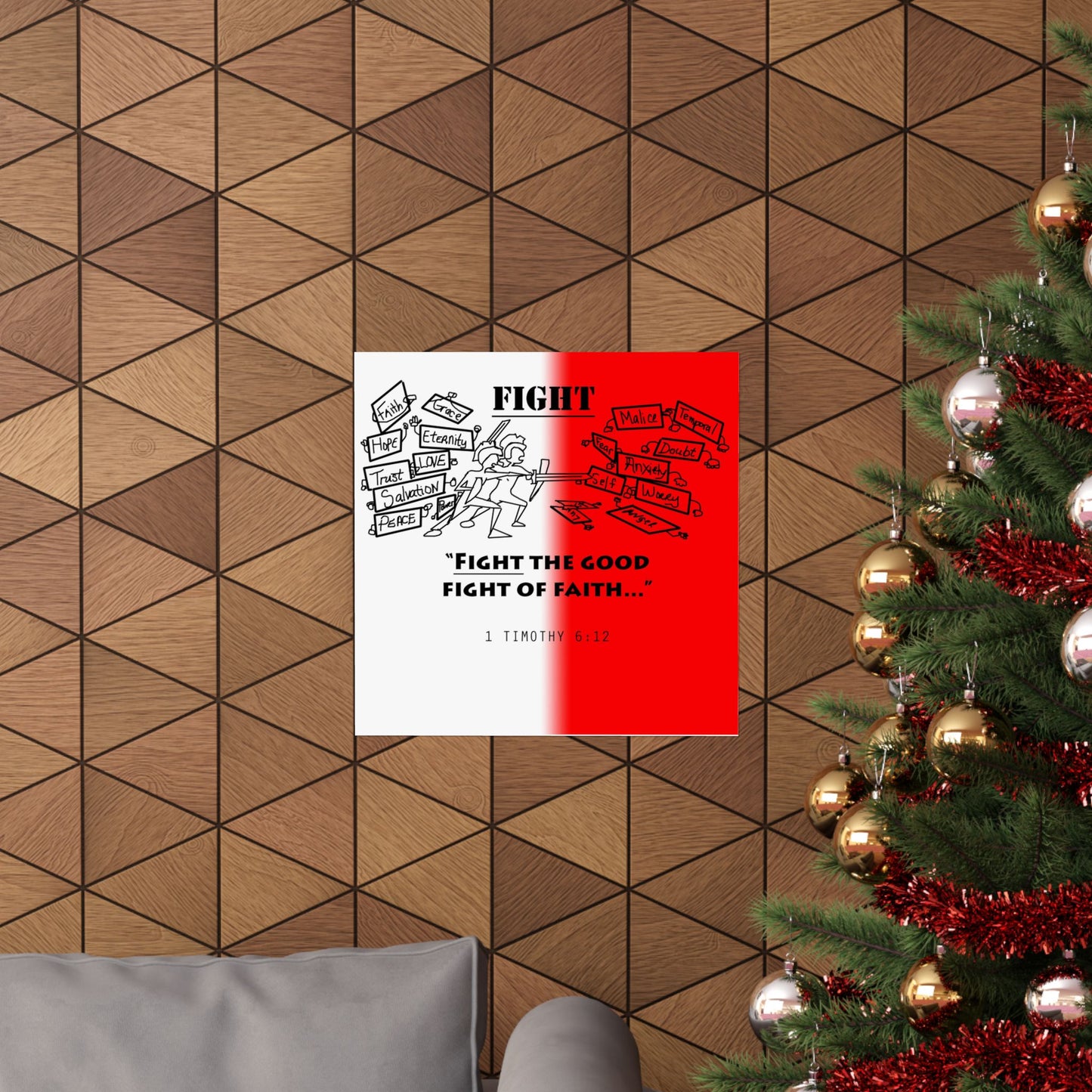 Fight the Good Fight of Faith Matte Vertical Posters