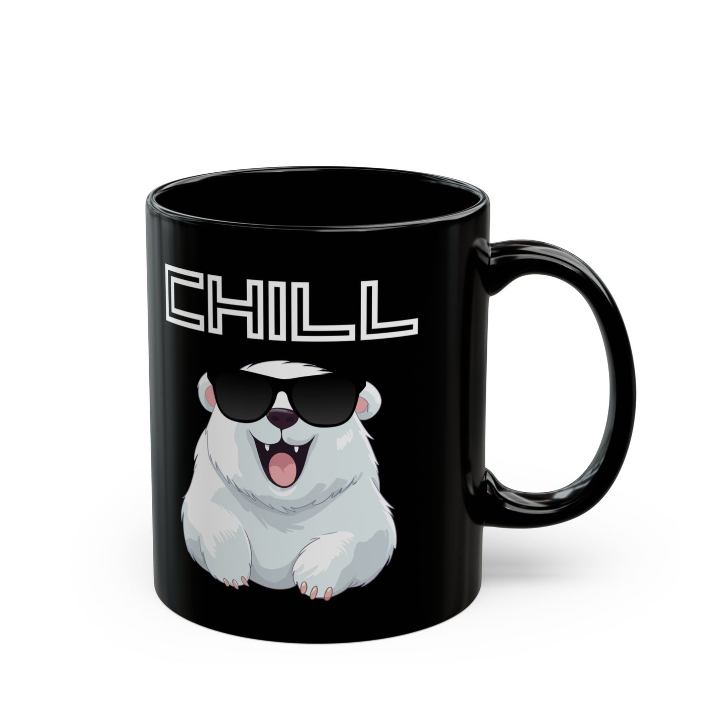 Chill Polar Bear with sunglasses Black Mug (11oz, 15oz)