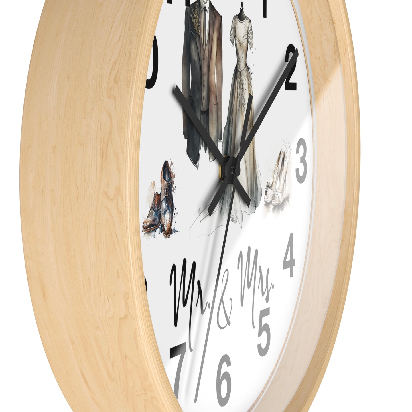 Mr & Mrs Wall Clock, vintage design, new couple, anniversary, housewarming gift