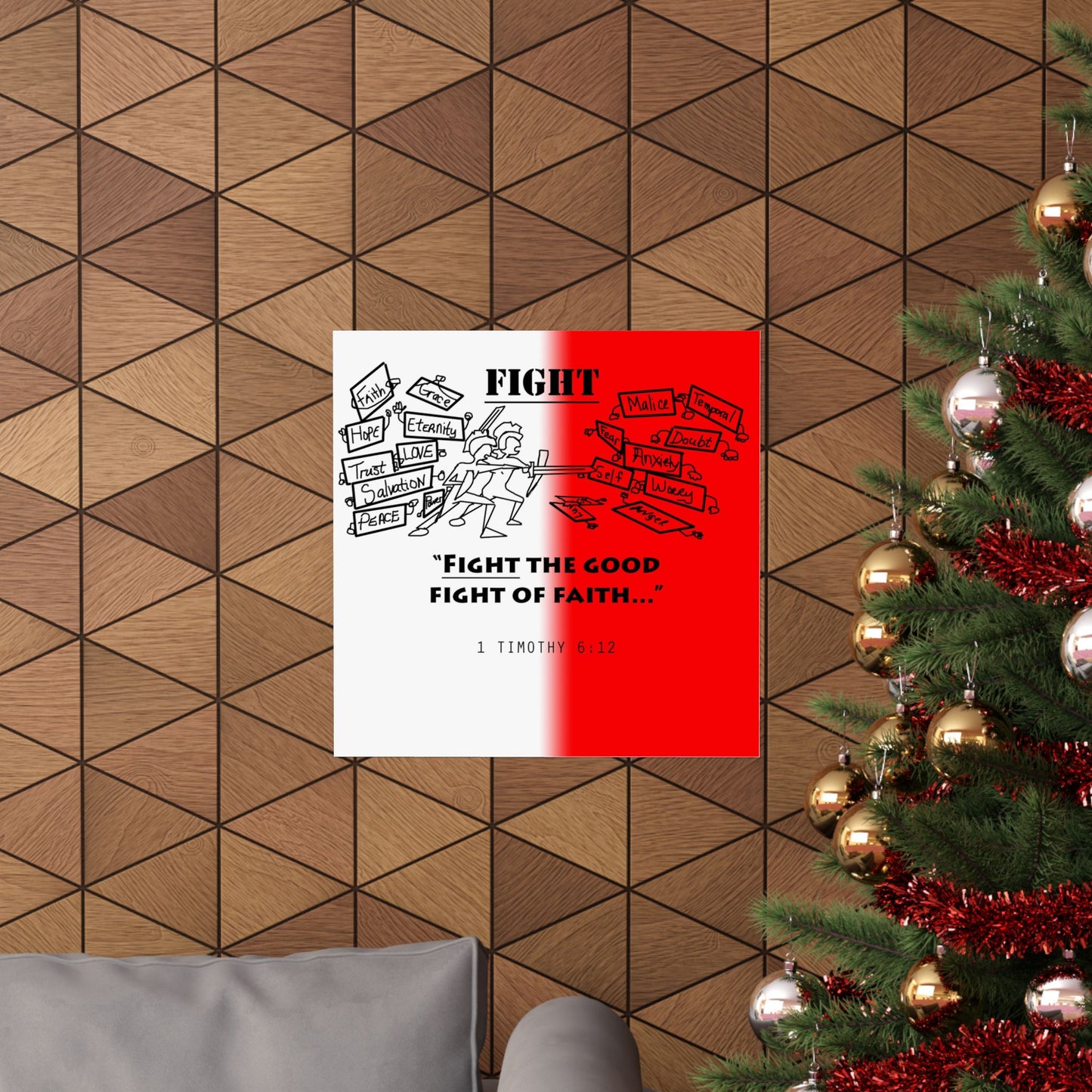 Fight the Good Fight of Faith Matte Vertical Posters
