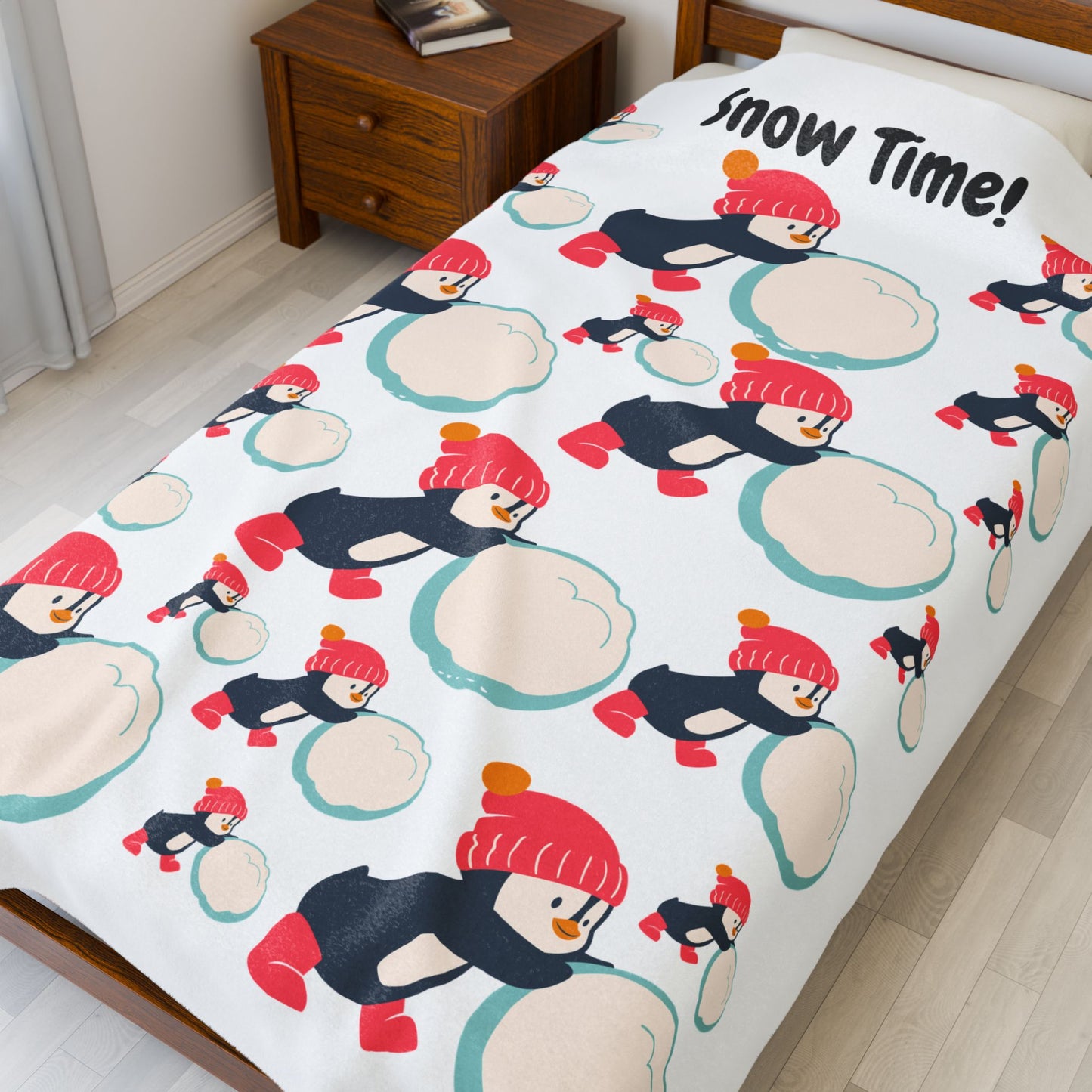 Snow Time Velveteen Plush Blanket