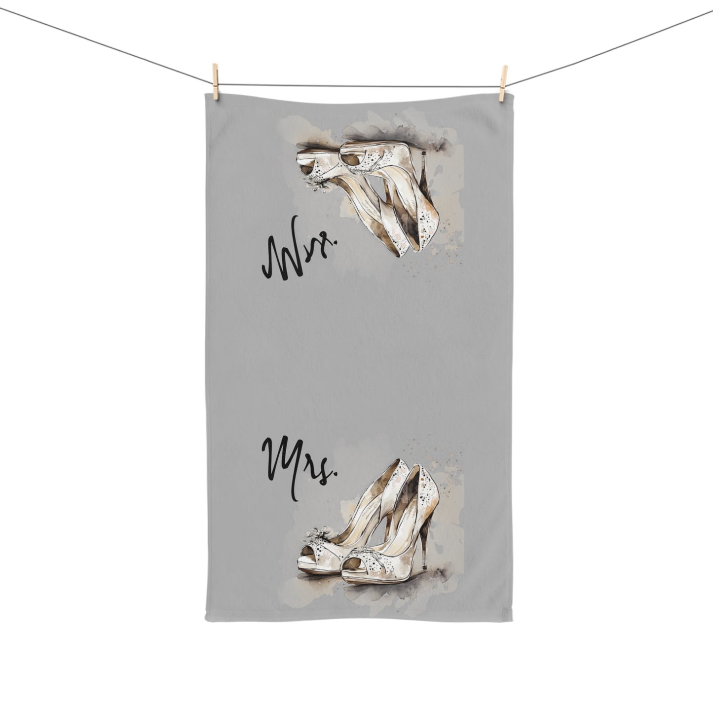 Mrs. Hand Towel, new couple, vintage housewarming gift, weddings, shoes