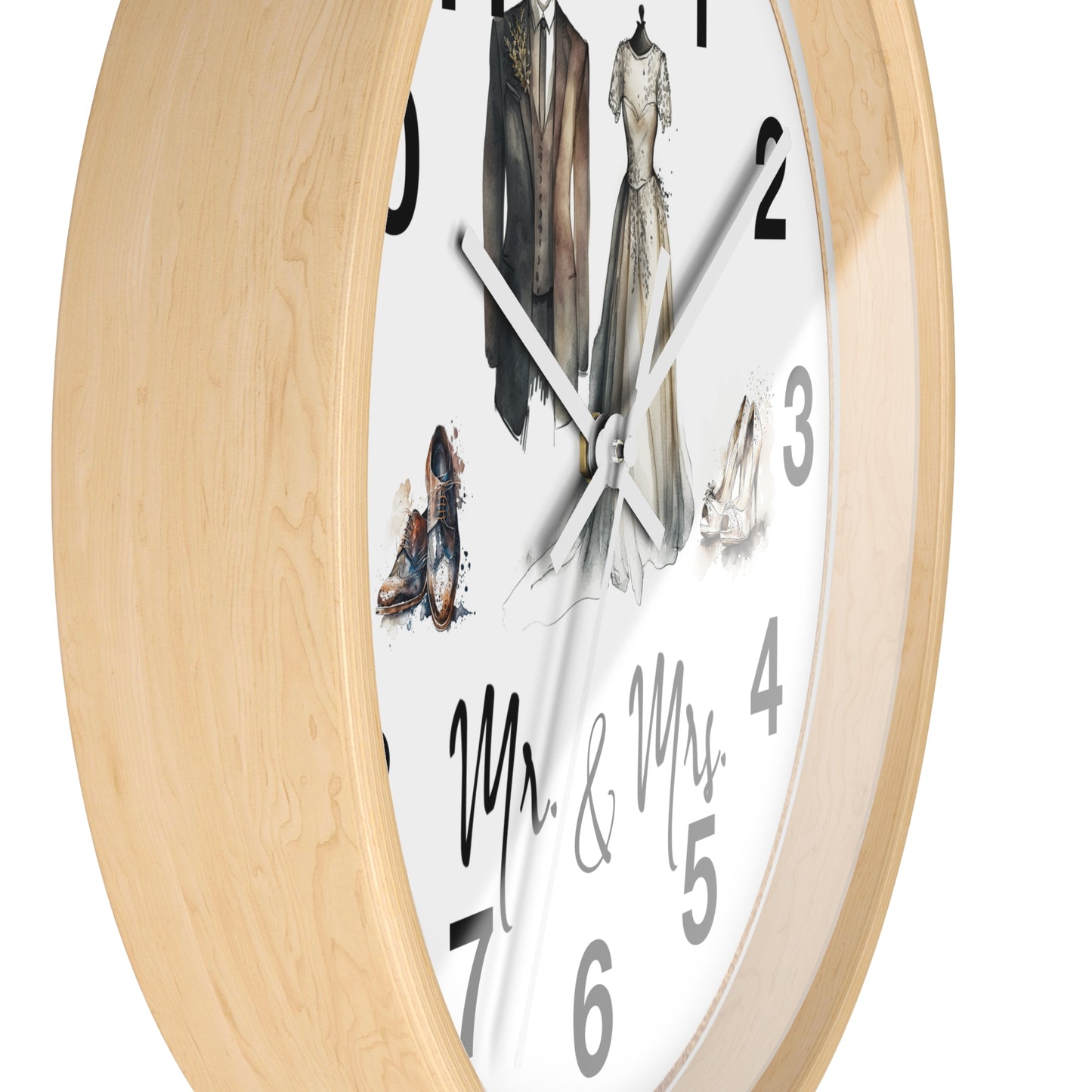 Mr & Mrs Wall Clock, vintage design, new couple, anniversary, housewarming gift