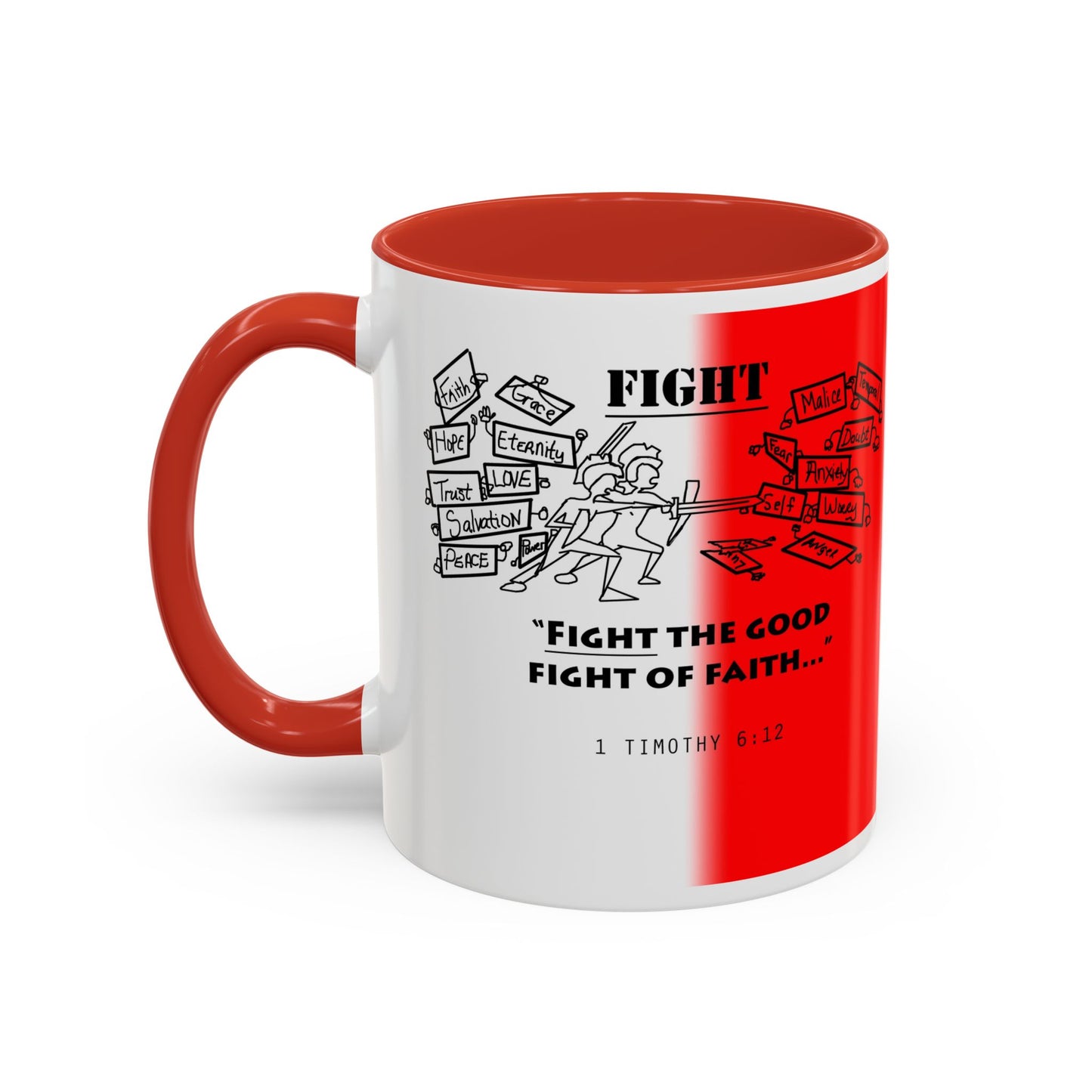 Fight the Good Fight Mug, Gift for her, Gift for him, Christian encouragement