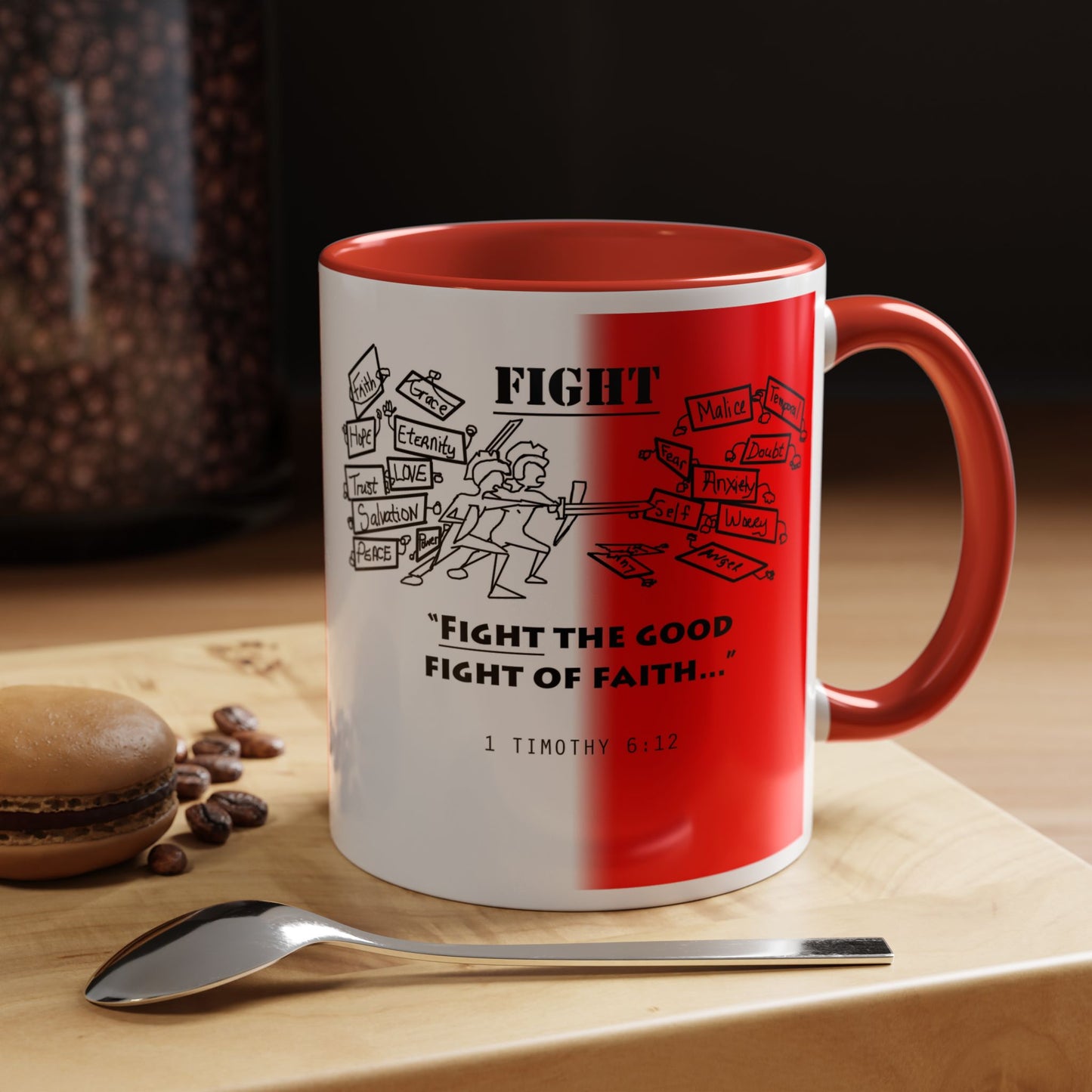 Fight the Good Fight Mug, Gift for her, Gift for him, Christian encouragement