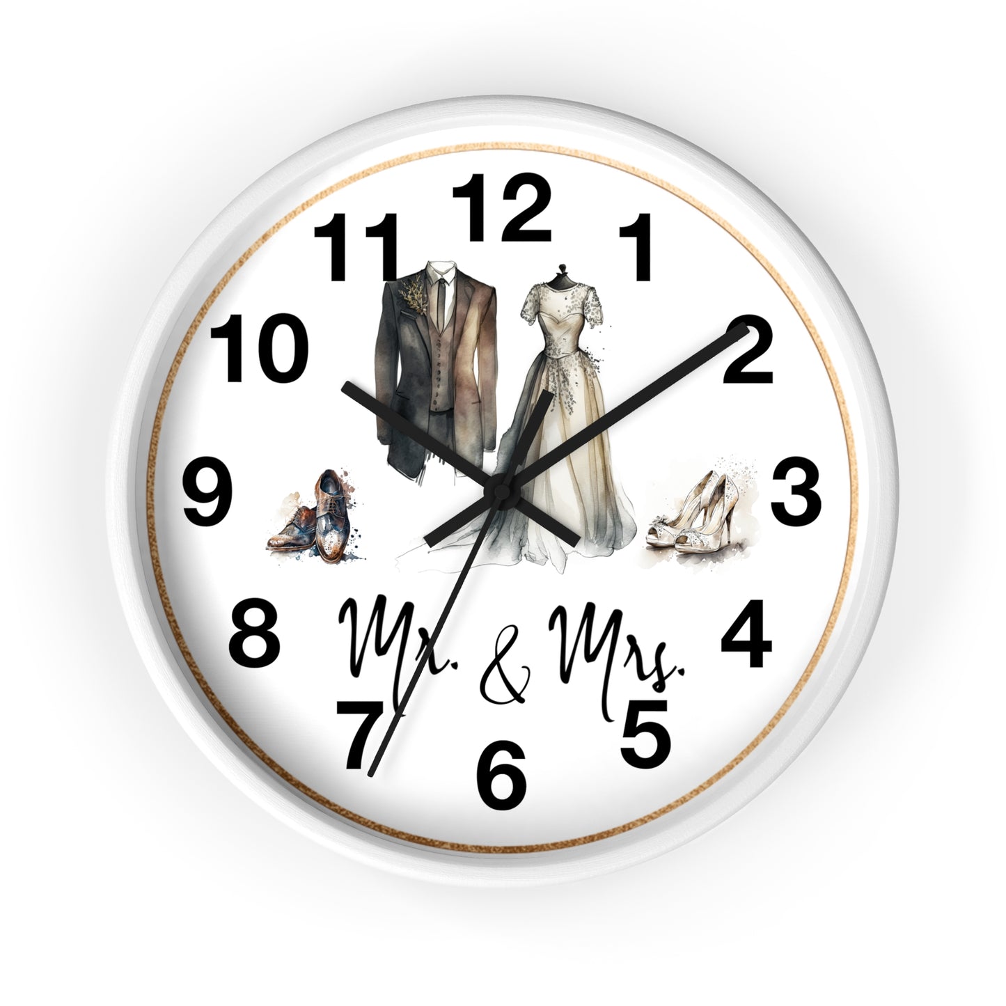 Mr & Mrs Wall Clock, vintage design, new couple, anniversary, housewarming gift
