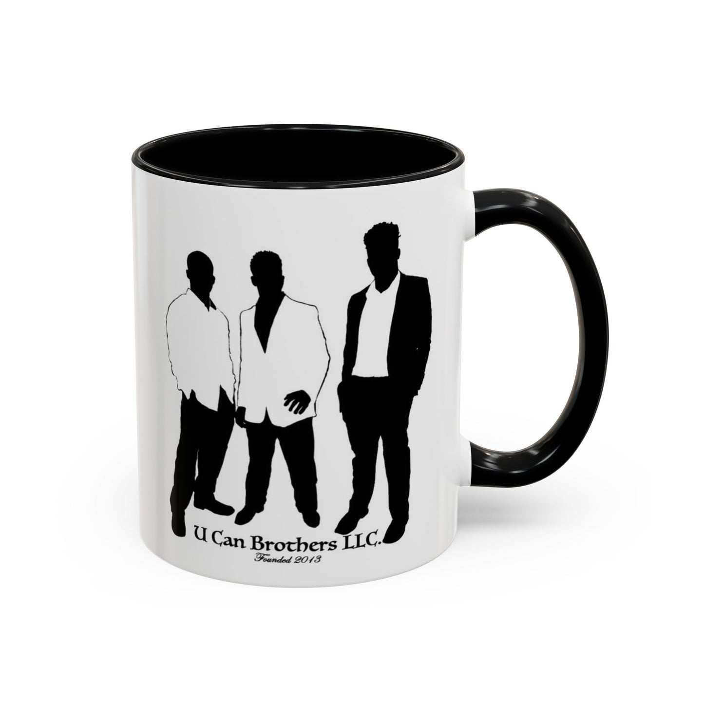 U Can Brothers Black Accent Mug
