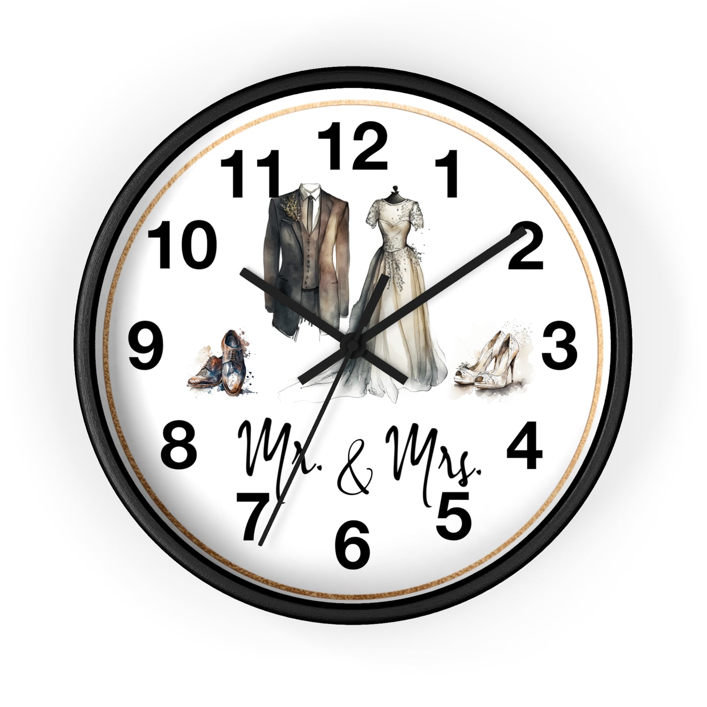 Mr & Mrs Wall Clock, vintage design, new couple, anniversary, housewarming gift