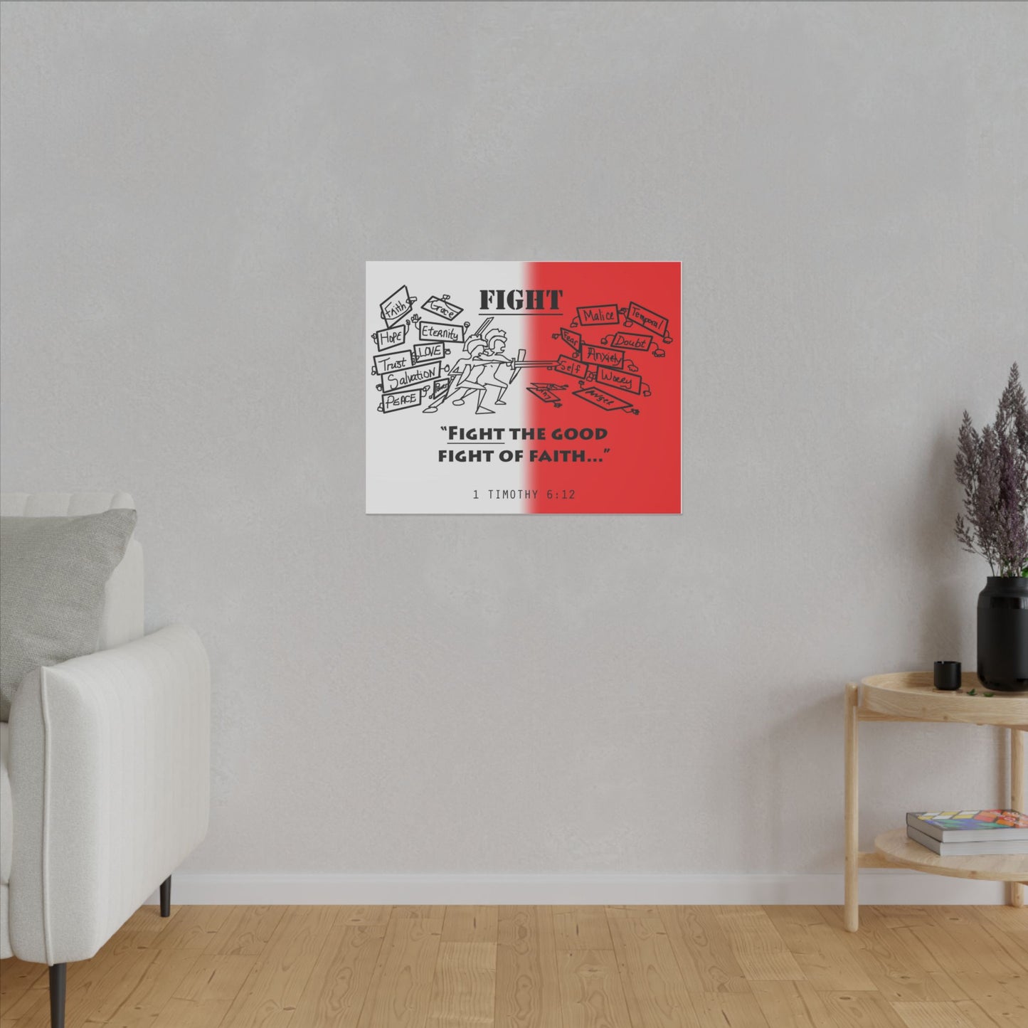 Fight the Good Fight, Matte Canvas, Stretched 0.75", wall art