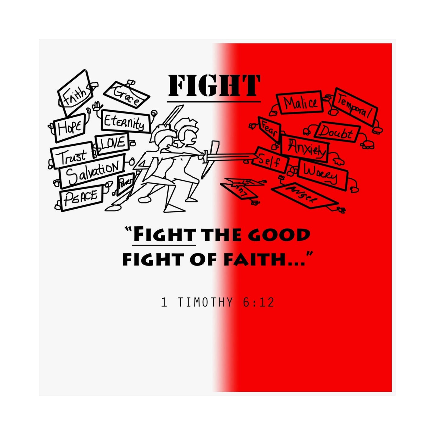 Fight the Good Fight of Faith Matte Vertical Posters