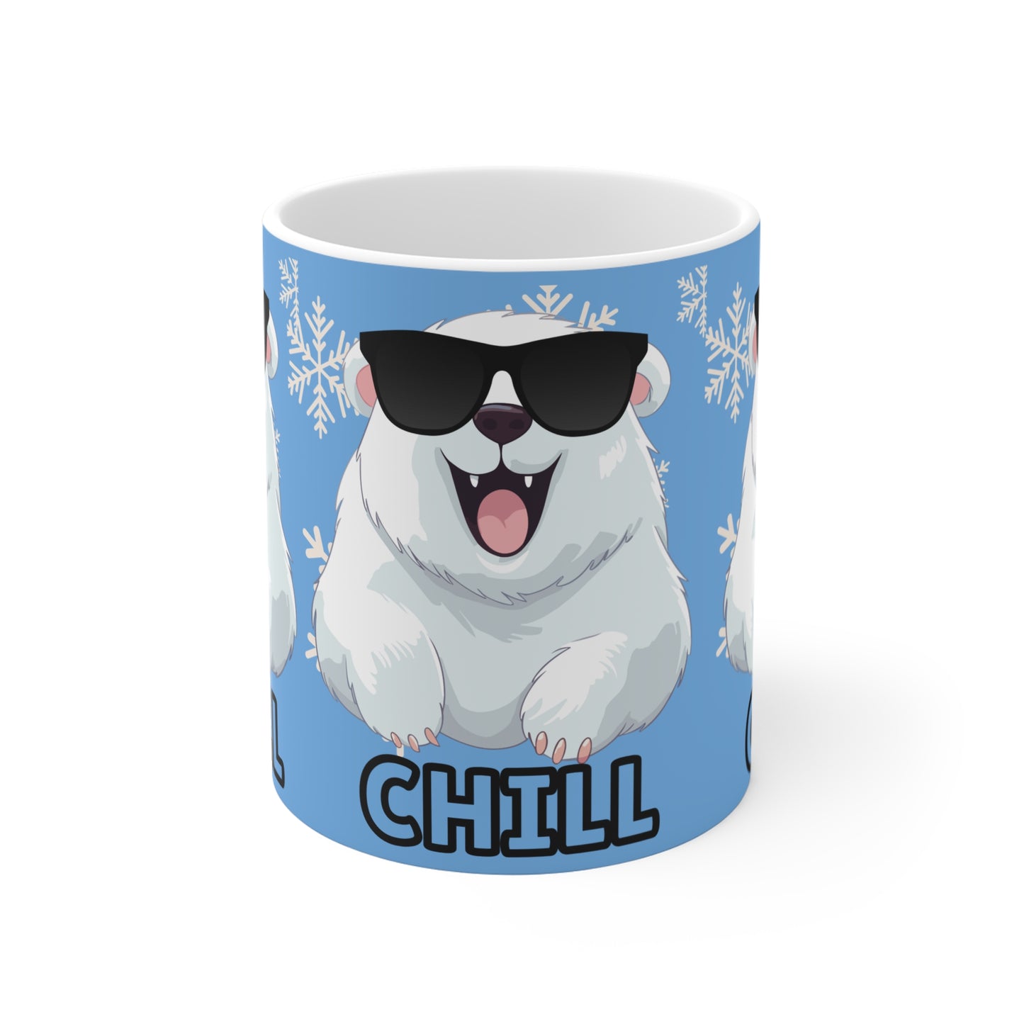 Chill Polar Bear, Mug 11oz, light blue, coffee, tea, hot chocolate