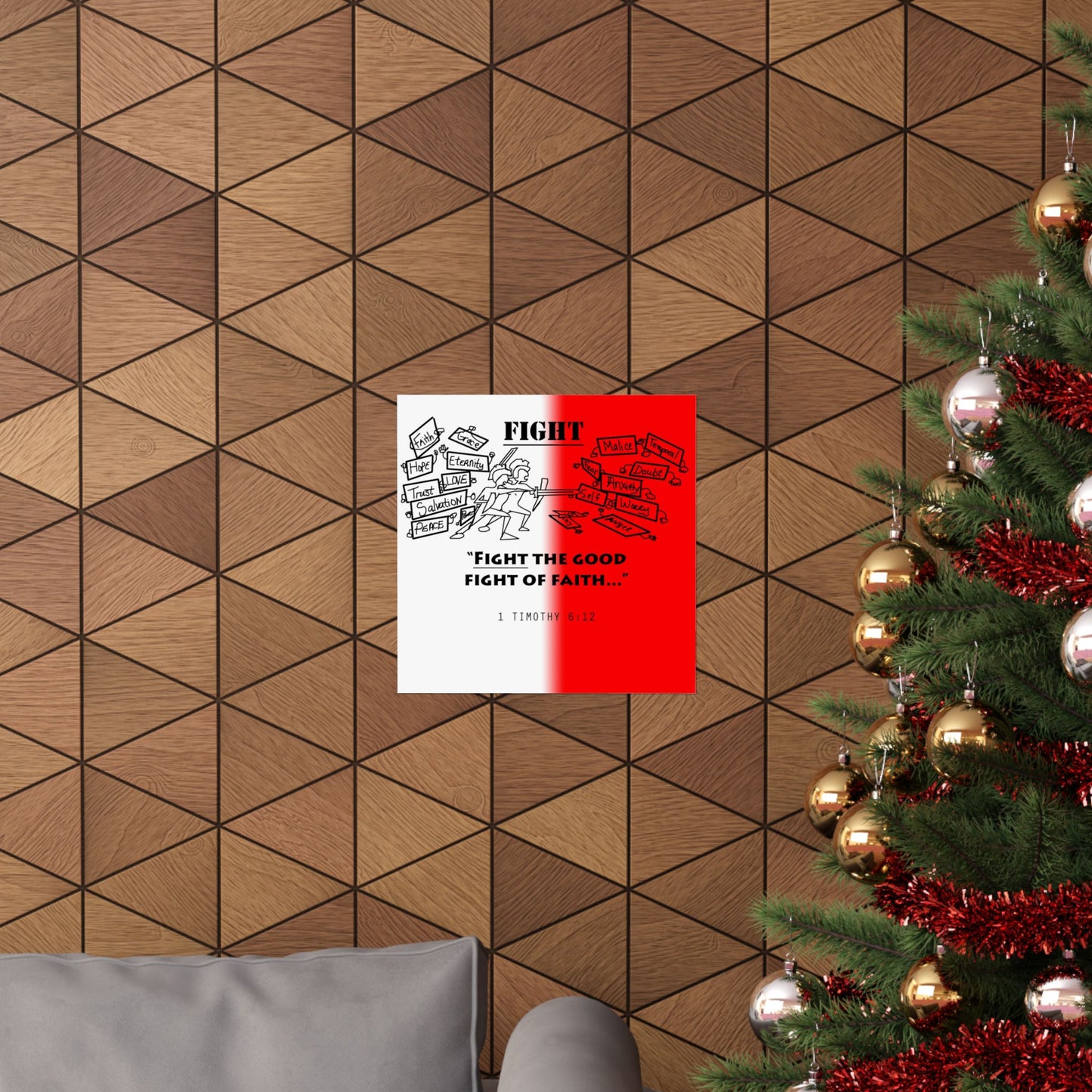 Fight the Good Fight of Faith Matte Vertical Posters