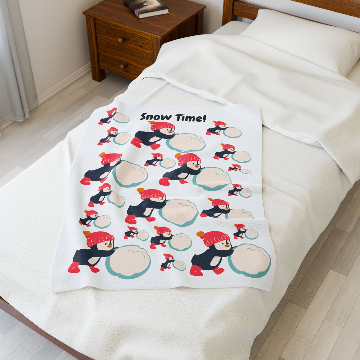 Snow Time Velveteen Plush Blanket
