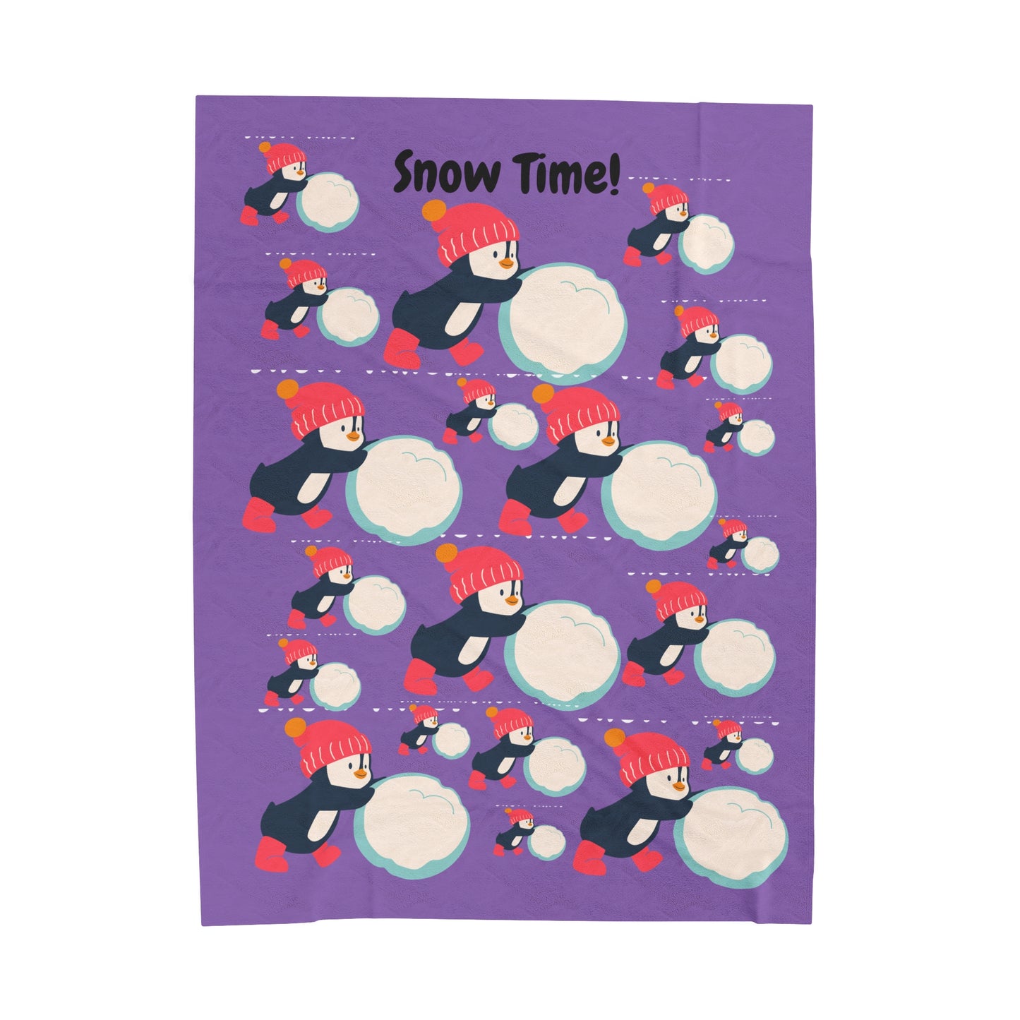 Snow Time Velveteen Plush Blanket - Light purple