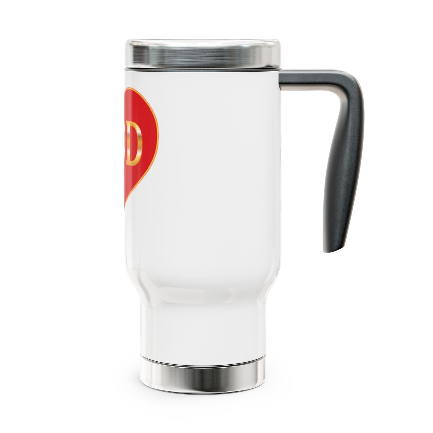 God is Love - Stainless Steel Mug with Handle, 14oz, Christian, running errands