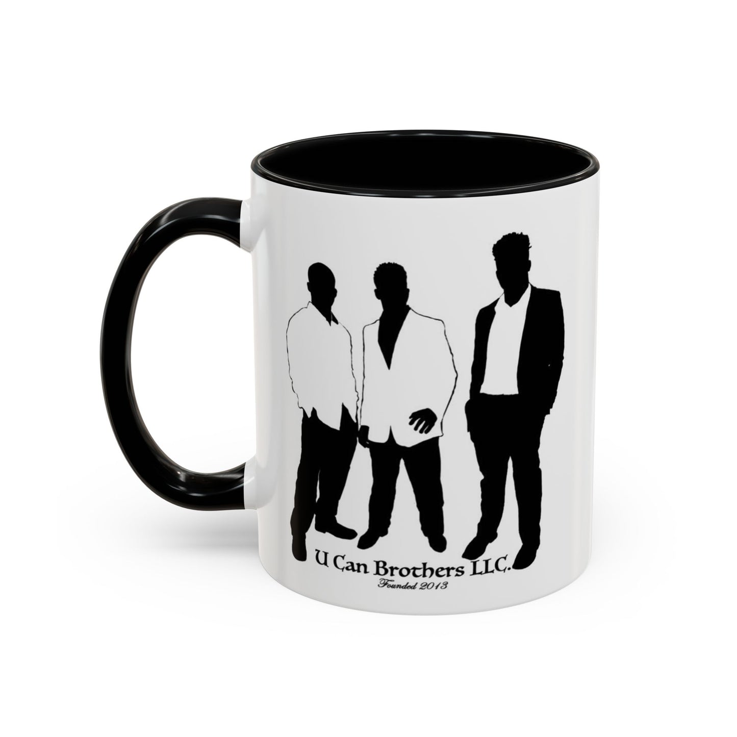 U Can Brothers Black Accent Mug