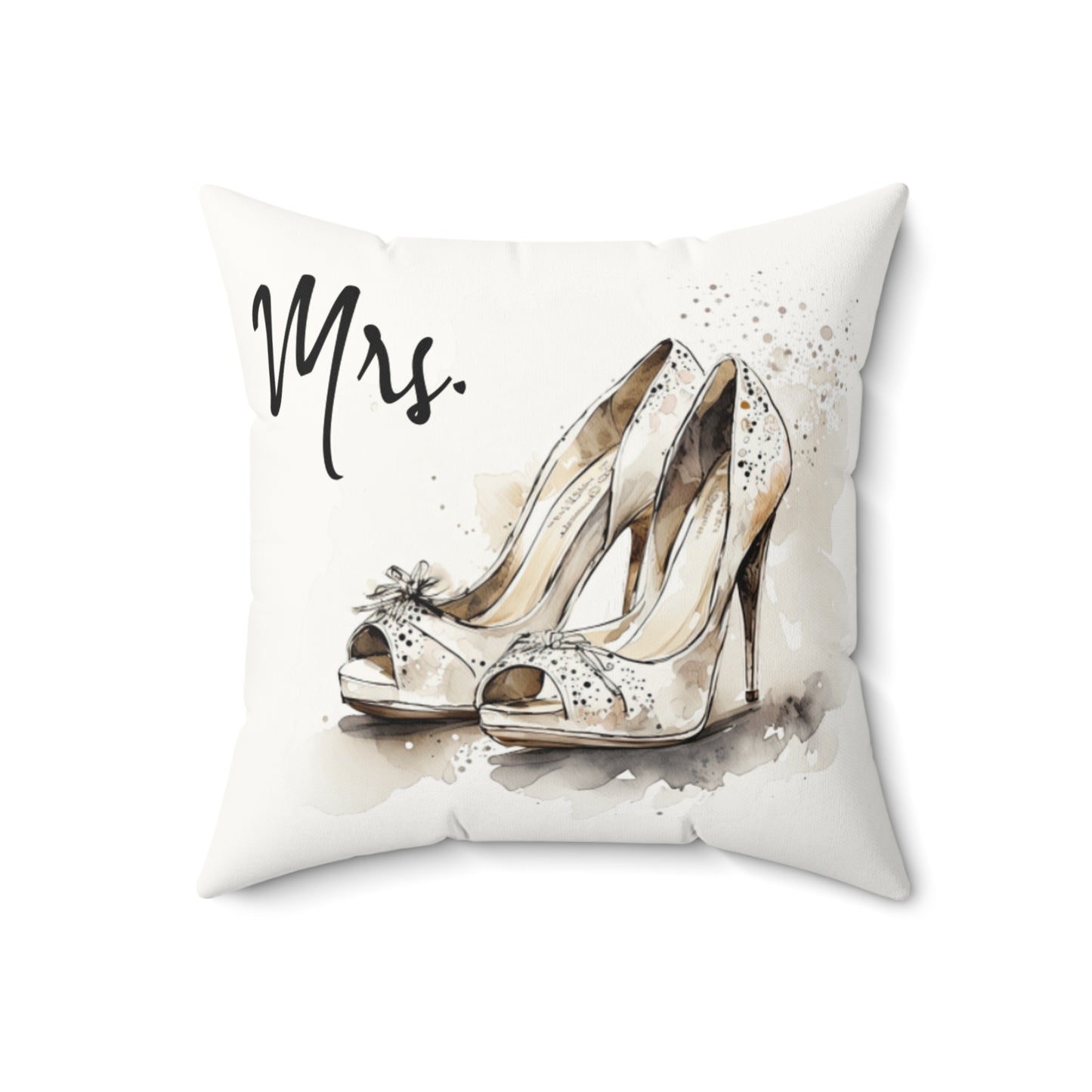 Mrs.' Faux Suede Pillow- vintage design, Wedding, Anniversary, housewarming gift