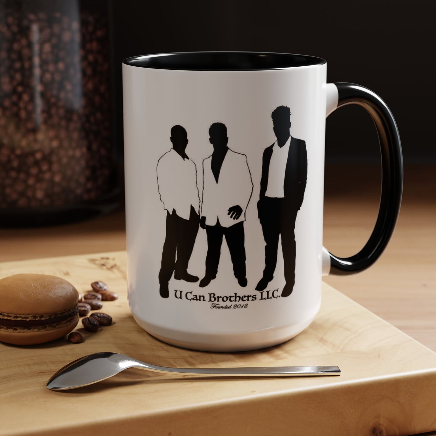 U Can Brothers Black Accent Mug