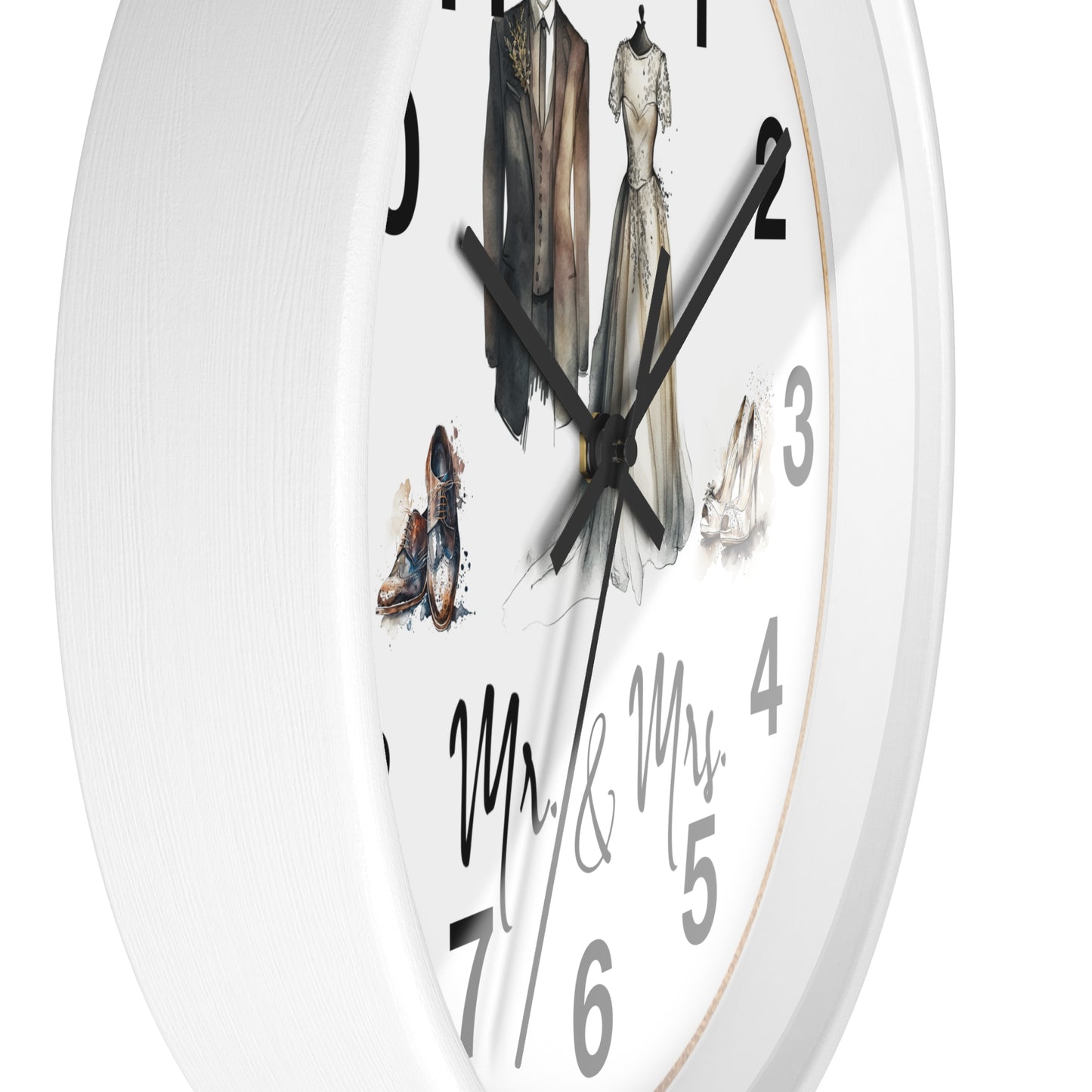 Mr & Mrs Wall Clock, vintage design, new couple, anniversary, housewarming gift