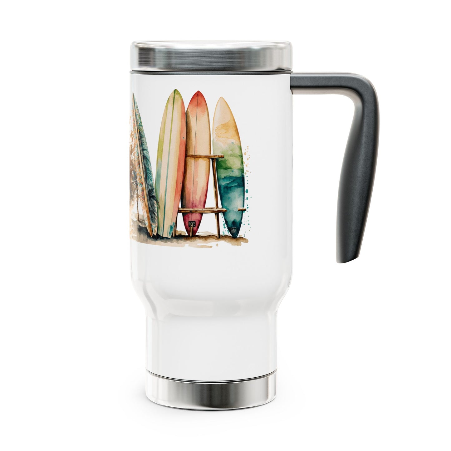 Fun in the Sun Stainless Steel Travel Mug with Handle, Vacation, Weekend getaway