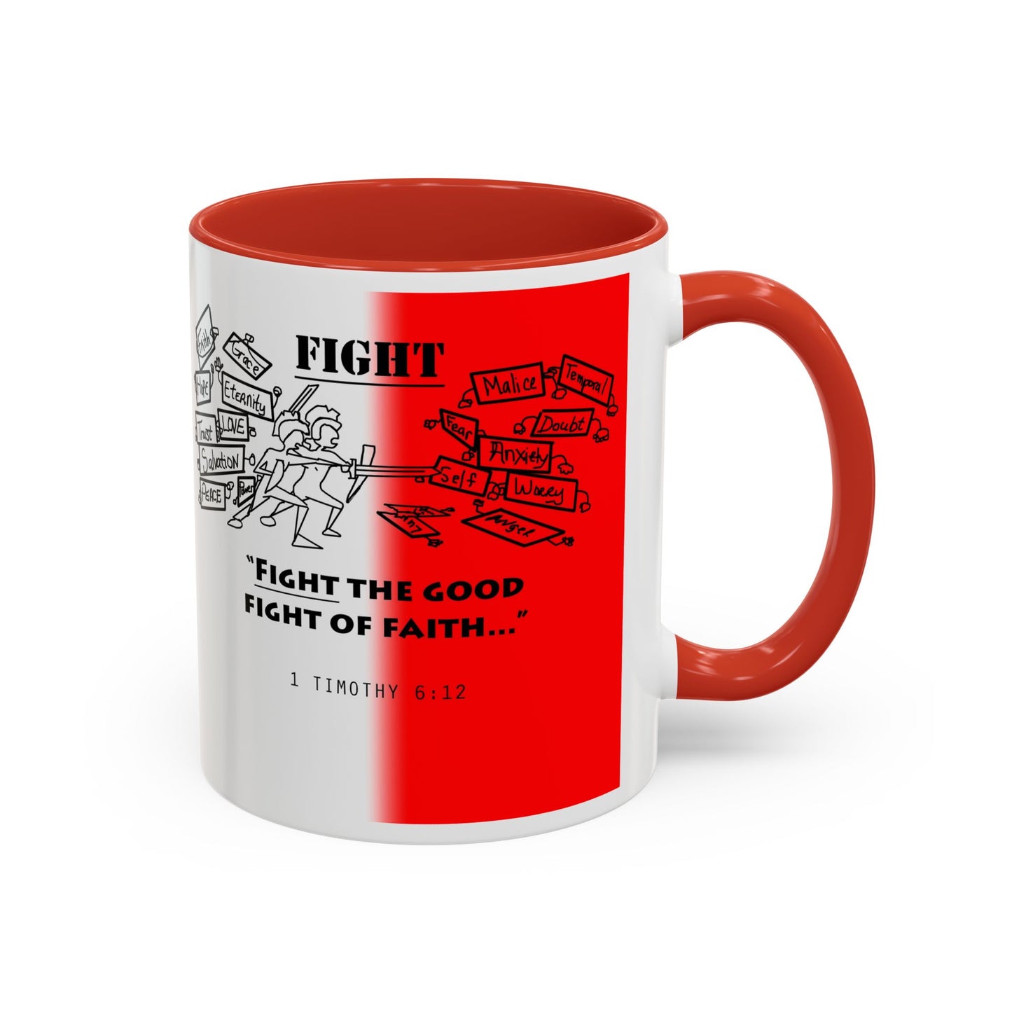 Fight the Good Fight Mug, Gift for her, Gift for him, Christian encouragement