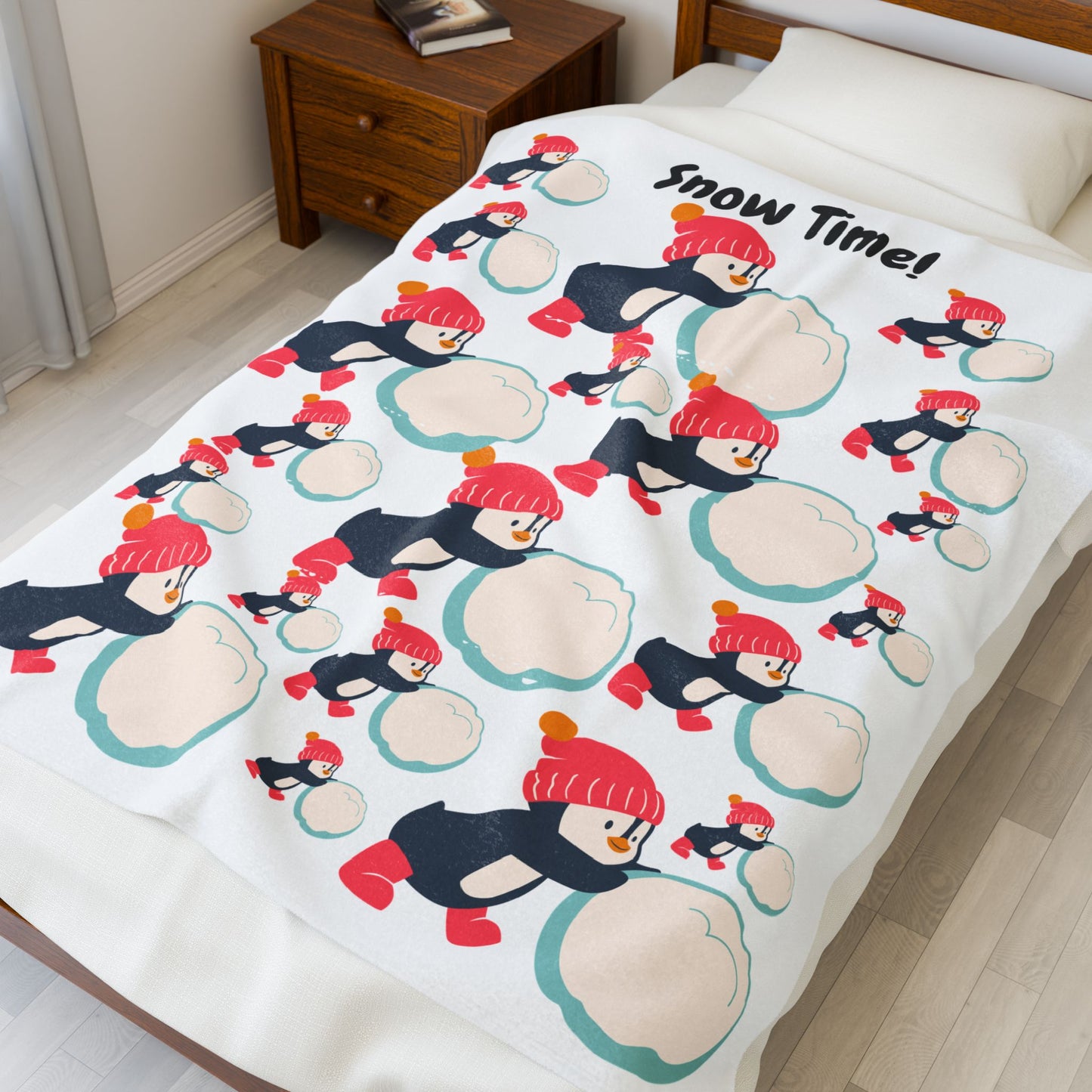 Snow Time Velveteen Plush Blanket
