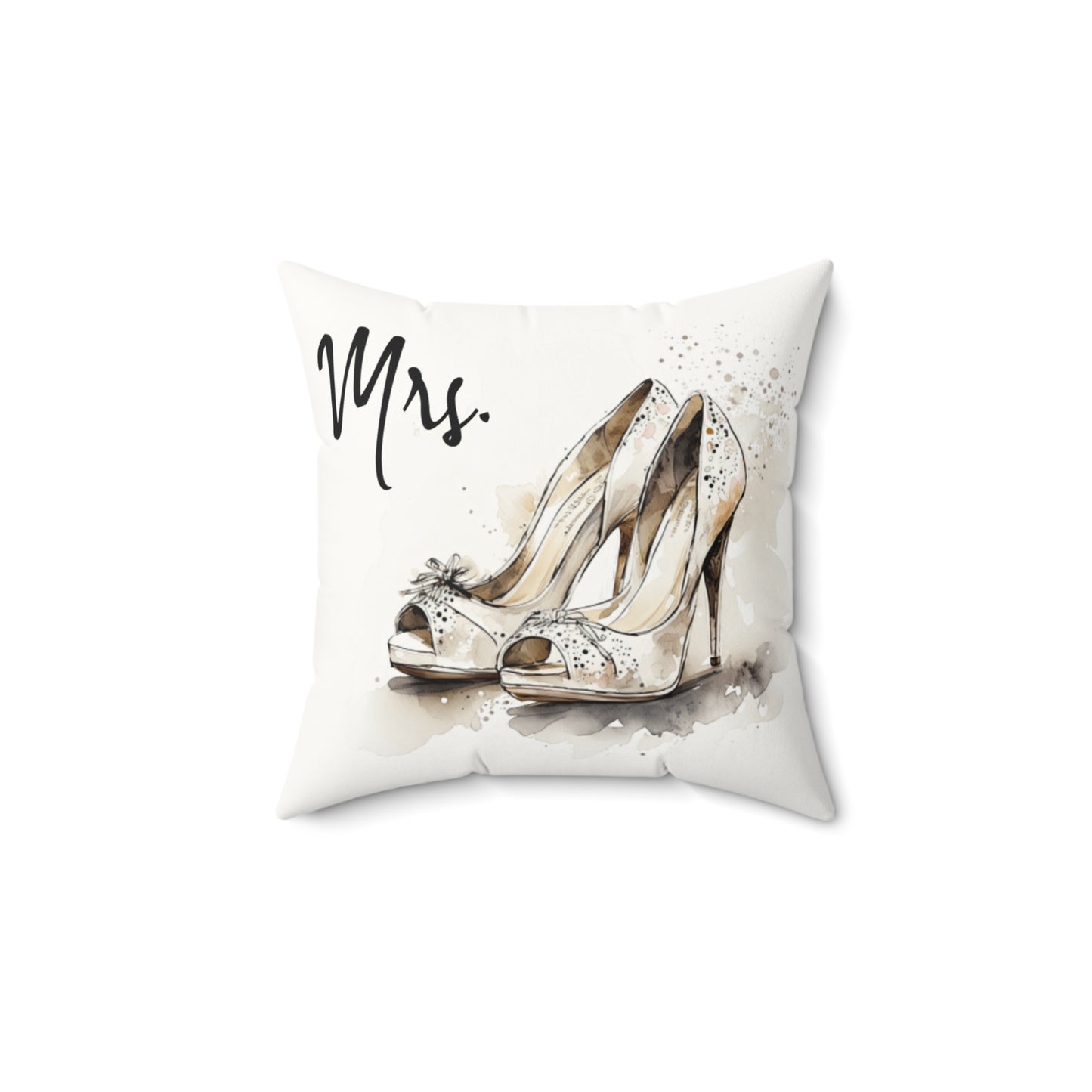 Mrs.' Faux Suede Pillow- vintage design, Wedding, Anniversary, housewarming gift