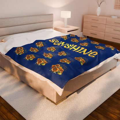 Sunflower Sunshine Velveteen Plush Blanket