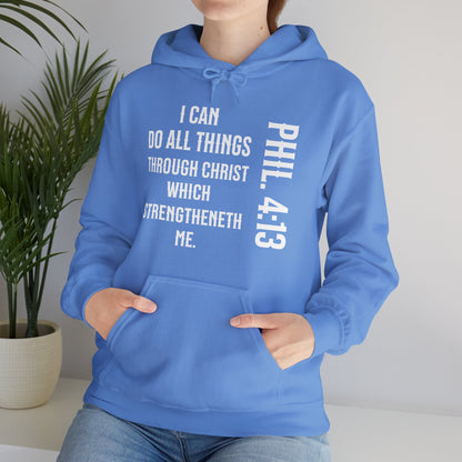All Things Through Christ Philippians 4:13 Unisex Heavy Blend™ Hooded Sweatshirt