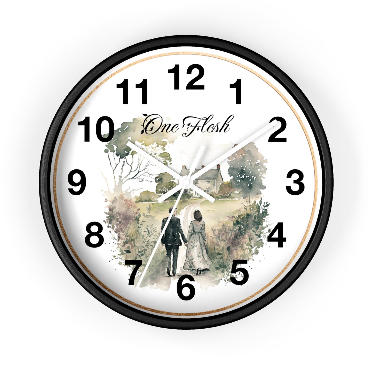 One Flesh Wall Clock, Christian, housewarming, new couple, vintage, wedding,
