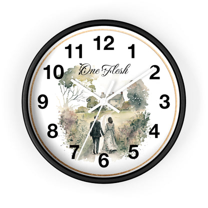 One Flesh Wall Clock, Christian, housewarming, new couple, vintage, wedding,