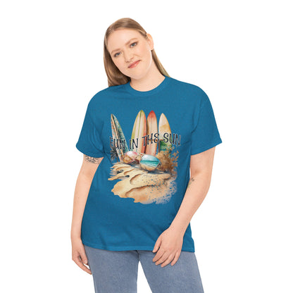 Fun in the Sun Unisex Heavy Cotton Tee, vacation, beach day, weekend getaway