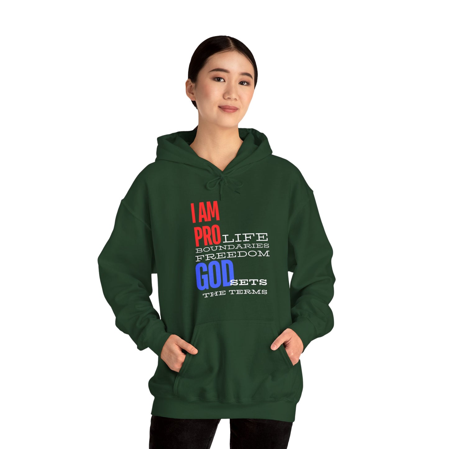 I AM PRO GOD, Unisex Heavy Blend™ Hooded Sweatshirt, life, boundaries, freedom