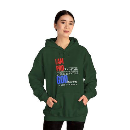 I AM PRO GOD, Unisex Heavy Blend™ Hooded Sweatshirt, life, boundaries, freedom
