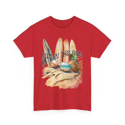 Fun in the Sun Unisex Heavy Cotton Tee, vacation, beach day, weekend getaway