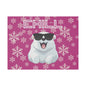 Chill, Polar Bear, Matte Canvas, Stretched 0.75", wall art, snowflakes - pink