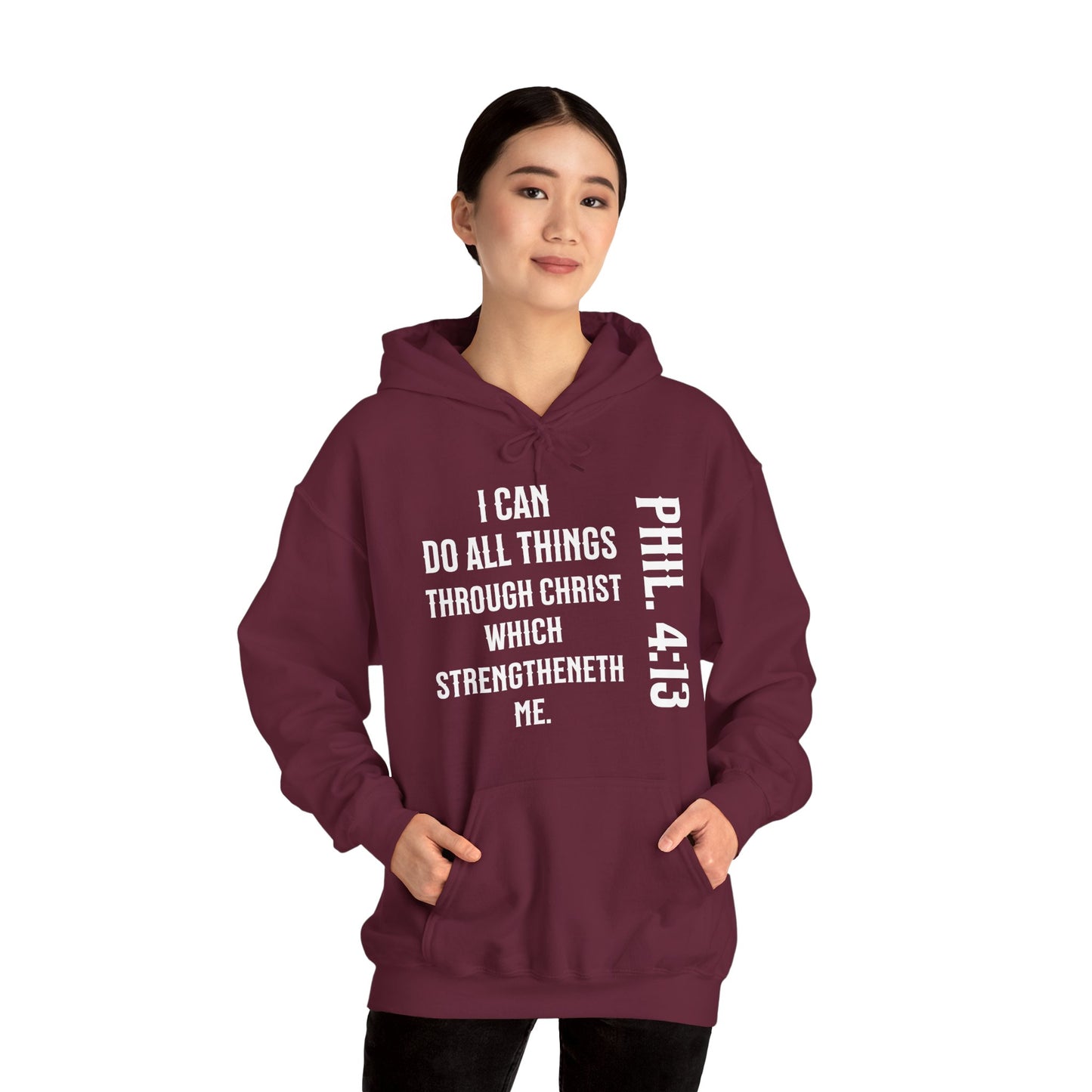 All Things Through Christ Philippians 4:13 Unisex Heavy Blend™ Hooded Sweatshirt